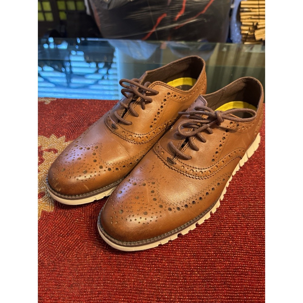 Cole Haan ZERØGRAND Wingtip Oxford Men's Size 8M Brown Leather Brogue Shoes